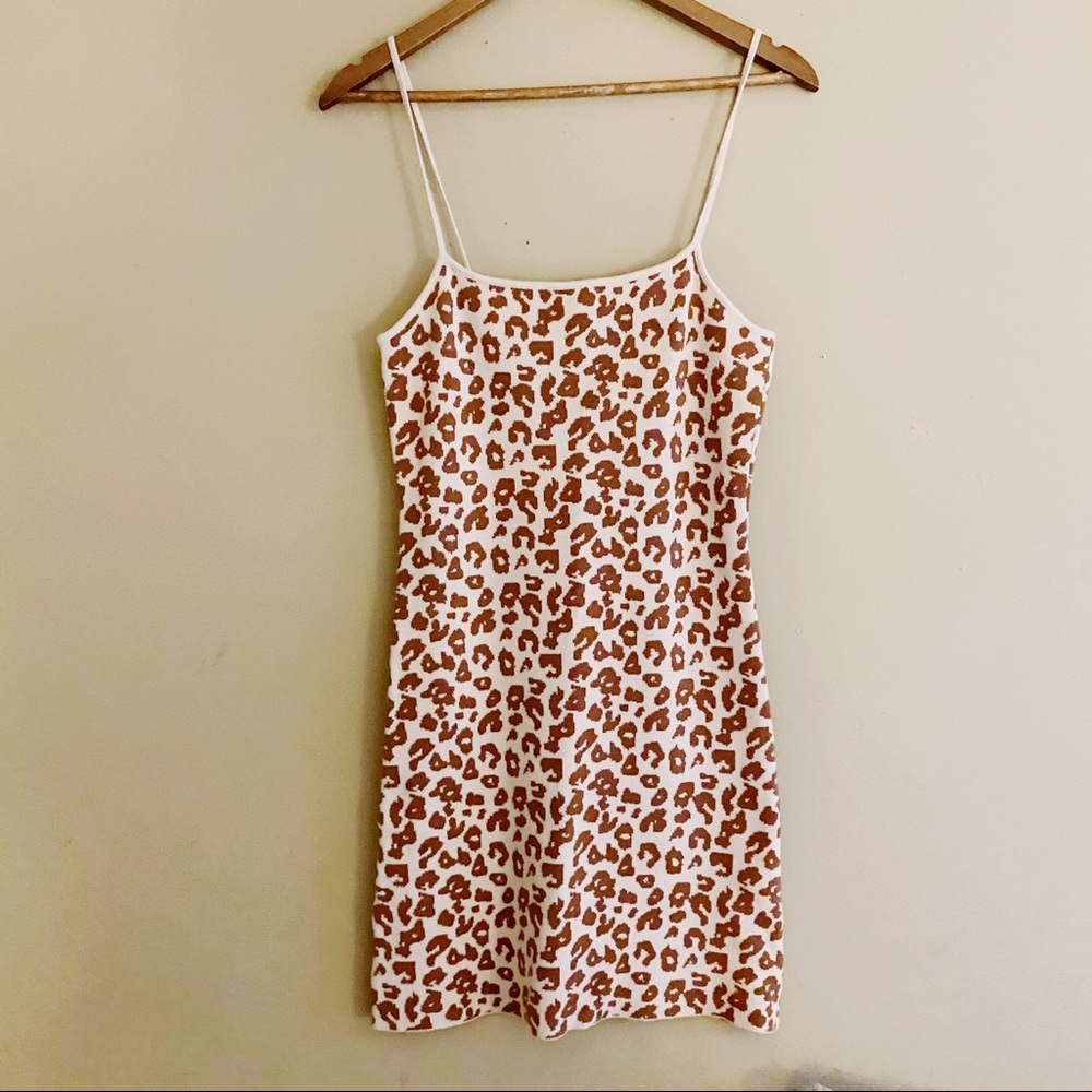 Le Lis Knit Cheetah Print Mini Dress